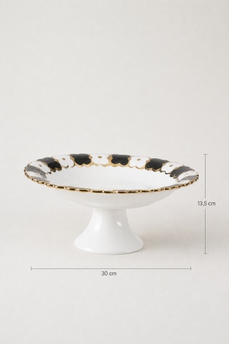 Cleef Ayaklı Yuvarlak Sunum Tabağı Siyah - 30 cm - 2