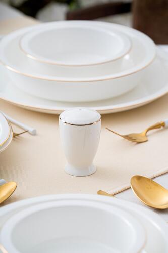 Clemente 57 Piece Gold Porcelain Dinner Set For 12 People - 15