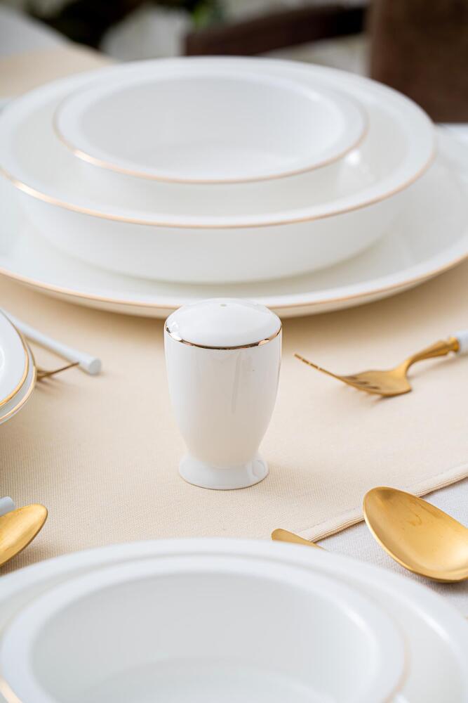 Clemente 57 Piece Gold Porcelain Dinner Set For 12 People - 15