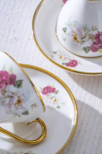 Cleome 6 Kişilik Porselen Kahve Fincan Takımı - 90 ml - 3