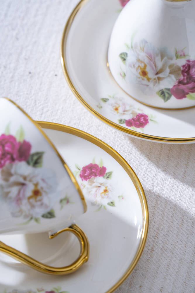 Cleome 6 Kişilik Porselen Kahve Fincan Takımı - 90 ml - 3