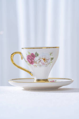 Cleome 6 Kişilik Porselen Kahve Fincan Takımı - 90 ml - 4