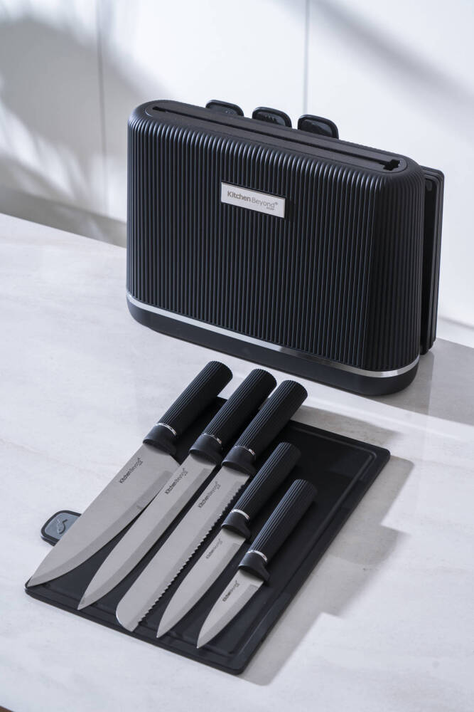 Cooper 10 Parça Standlı Kesme Tahtası Ve Bıçak Seti - 3