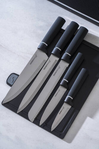 Cooper 10 Parça Standlı Kesme Tahtası Ve Bıçak Seti - 4