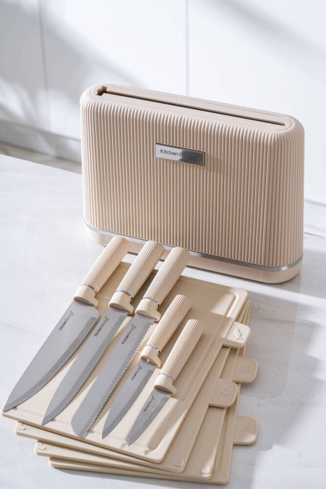 Cooper 10 Parça Standlı Kesme Tahtası Ve Bıçak Seti - 3