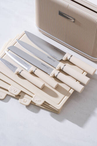 Cooper 10 Parça Standlı Kesme Tahtası Ve Bıçak Seti - 4