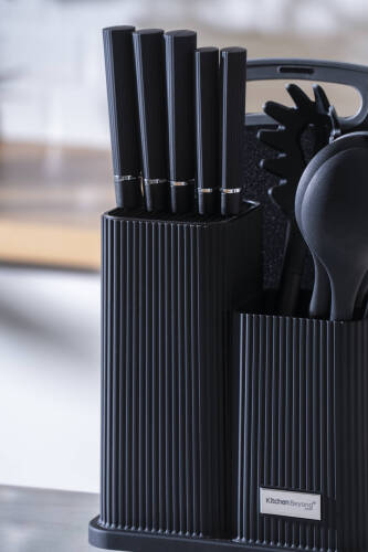 Cooper 12 Parça Standlı Kesme Tahtası Servis Ve Bıçak Seti - 2