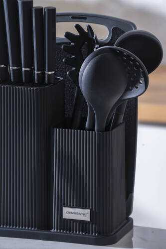 Cooper 12 Parça Standlı Kesme Tahtası Servis Ve Bıçak Seti - 3