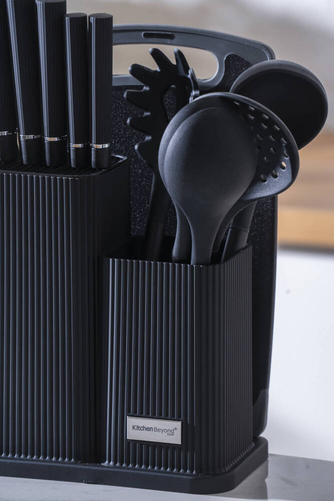 Cooper 12 Parça Standlı Kesme Tahtası Servis Ve Bıçak Seti - 3