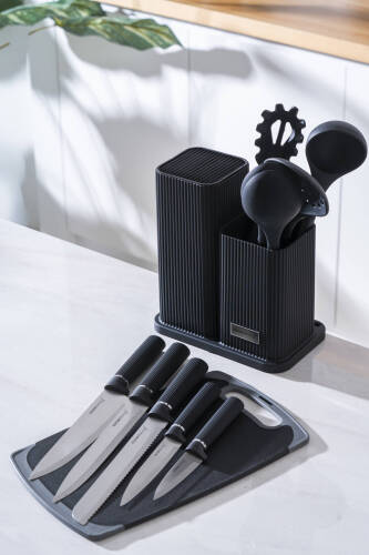 Cooper 12 Parça Standlı Kesme Tahtası Servis Ve Bıçak Seti - 4