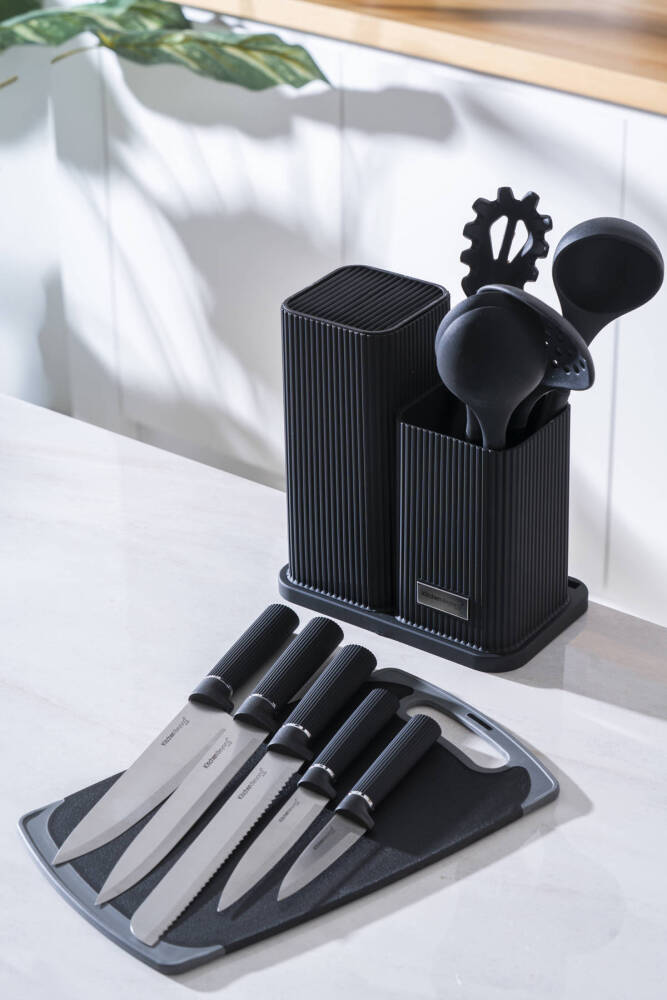 Cooper 12 Parça Standlı Kesme Tahtası Servis Ve Bıçak Seti - 4