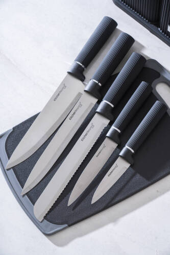 Cooper 12 Parça Standlı Kesme Tahtası Servis Ve Bıçak Seti - 5