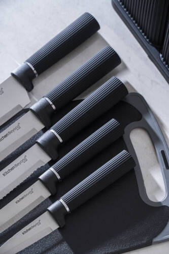 Cooper 12 Parça Standlı Kesme Tahtası Servis Ve Bıçak Seti - 7