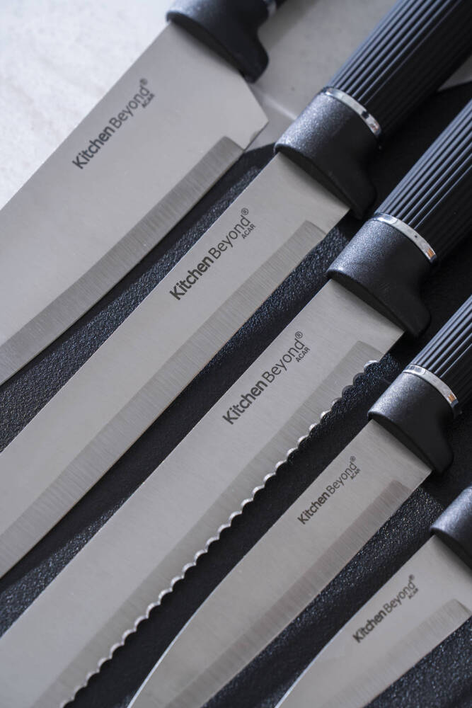 Cooper 12 Parça Standlı Kesme Tahtası Servis Ve Bıçak Seti - 8