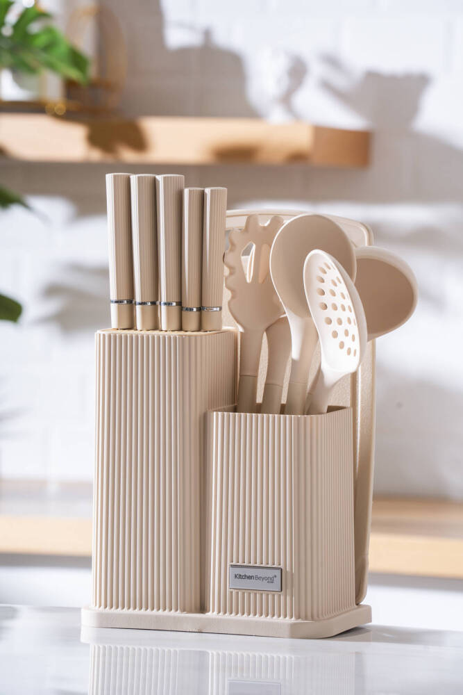 Cooper 12 Parça Standlı Kesme Tahtası Servis Ve Bıçak Seti - 1