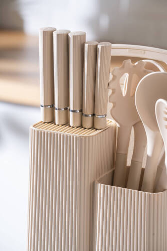 Cooper 12 Parça Standlı Kesme Tahtası Servis Ve Bıçak Seti - 3