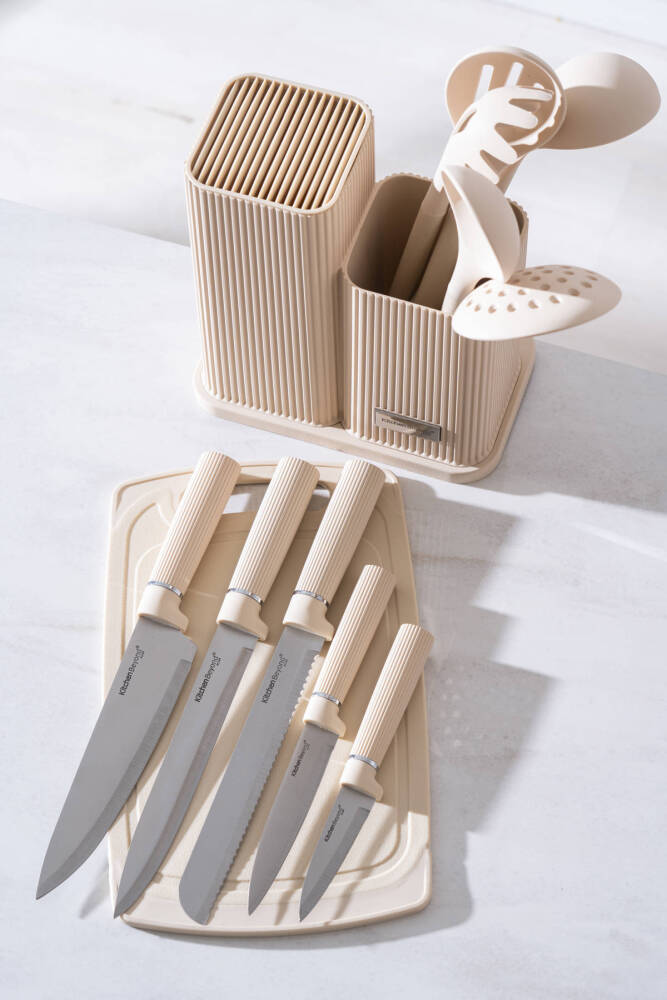 Cooper 12 Parça Standlı Kesme Tahtası Servis Ve Bıçak Seti - 5