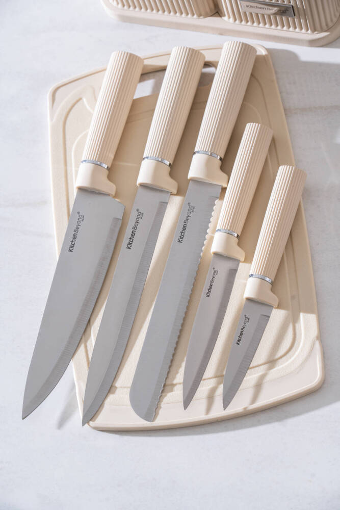 Cooper 12 Parça Standlı Kesme Tahtası Servis Ve Bıçak Seti - 6