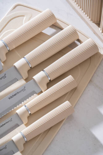 Cooper 12 Parça Standlı Kesme Tahtası Servis Ve Bıçak Seti - 7