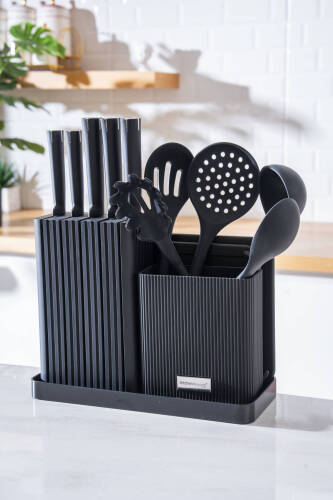 Cooper 14 Parça Standlı Kesme Tahtası Servis Ve Bıçak Seti - Acar