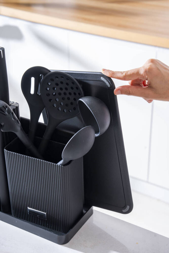 Cooper 14 Parça Standlı Kesme Tahtası Servis Ve Bıçak Seti - 4