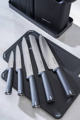 Cooper 14 Parça Standlı Kesme Tahtası Servis Ve Bıçak Seti - 7