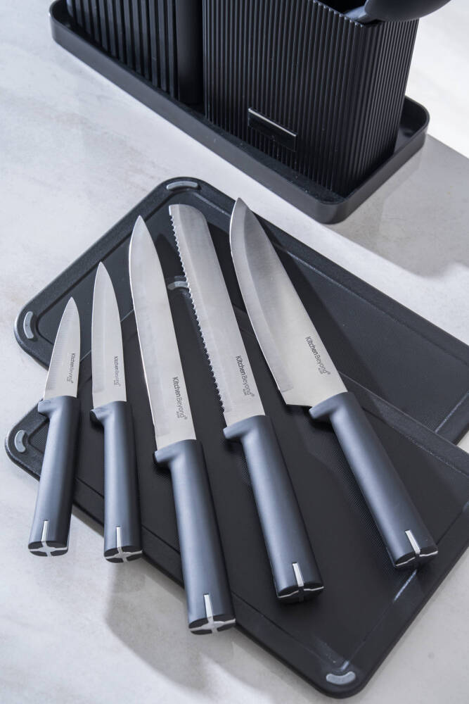 Cooper 14 Parça Standlı Kesme Tahtası Servis Ve Bıçak Seti - 7