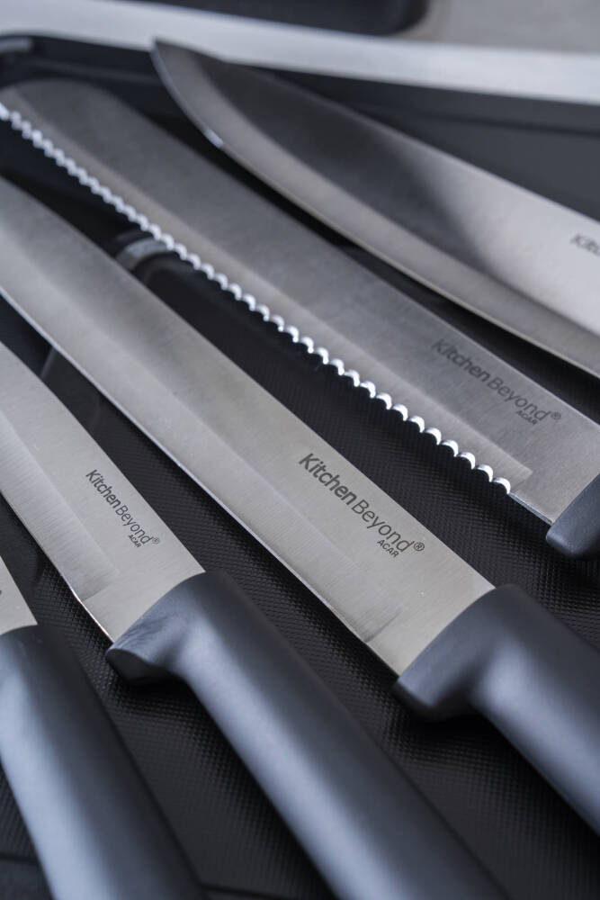 Cooper 14 Parça Standlı Kesme Tahtası Servis Ve Bıçak Seti - 10