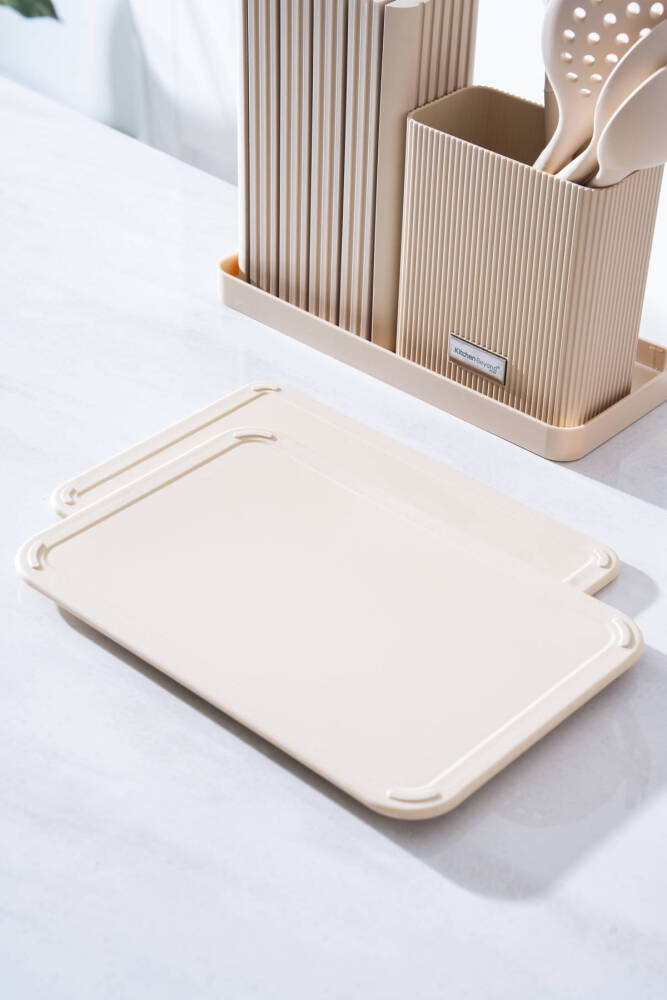 Cooper 14 Parça Standlı Kesme Tahtası Servis Ve Bıçak Seti - 8