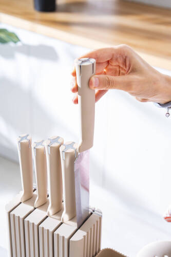 Cooper 14 Parça Standlı Kesme Tahtası Servis Ve Bıçak Seti - 9