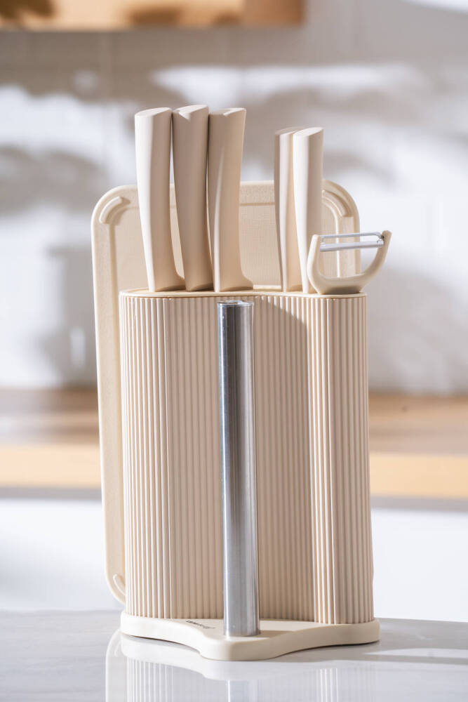 Cooper 8 Parça Standlı Kesme Tahtası Ve Bıçak Seti - 1