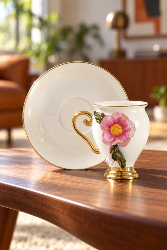 Country Sun 6 Kişilik Porselen Kahve Fincan Takımı - 90 ml - 4