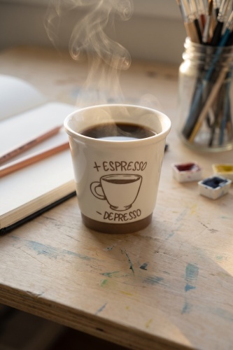 Cozy Porselen Espresso Bardağı Beyaz - 180 ml - ACAR