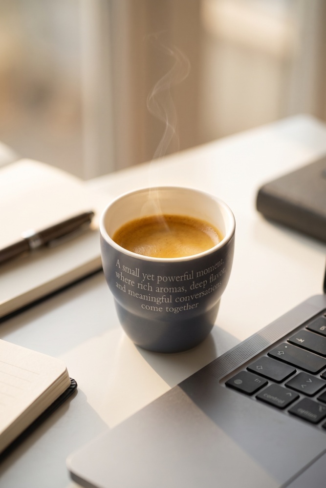 Cozy Porselen Espresso Bardağı Lacivert - 120 ml - 1