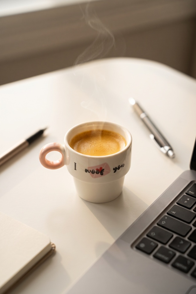 Cozy Porselen Espresso Bardağı Pembe - 100 ml - 1