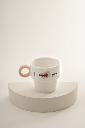Cozy Porselen Espresso Bardağı Pembe - 100 ml - 3