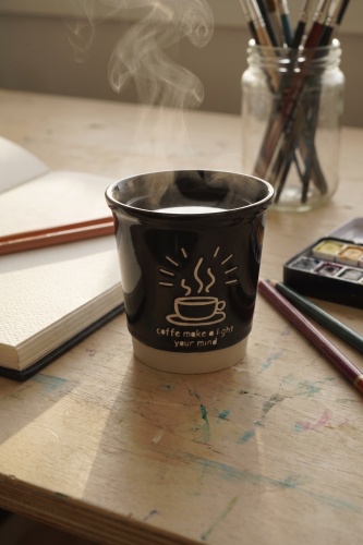 Cozy Porselen Espresso Bardağı Siyah - 180 ml - 1