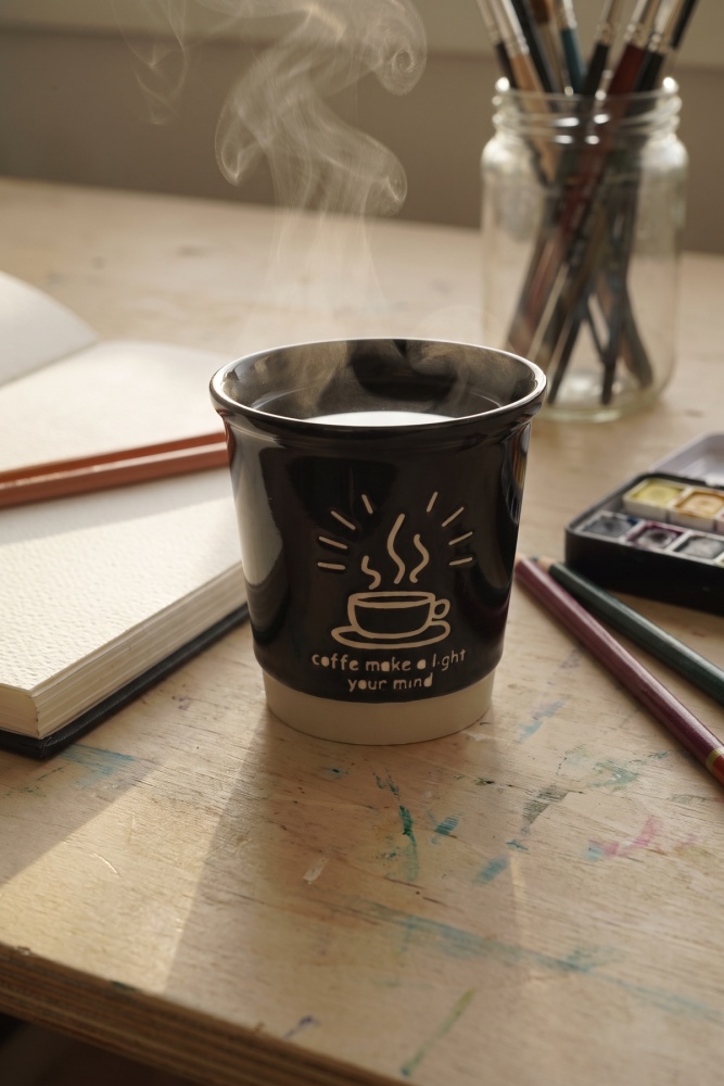 Cozy Porselen Espresso Bardağı Siyah - 180 ml - 1