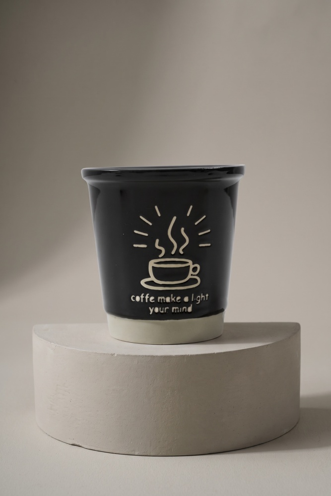 Cozy Porselen Espresso Bardağı Siyah - 180 ml - 2
