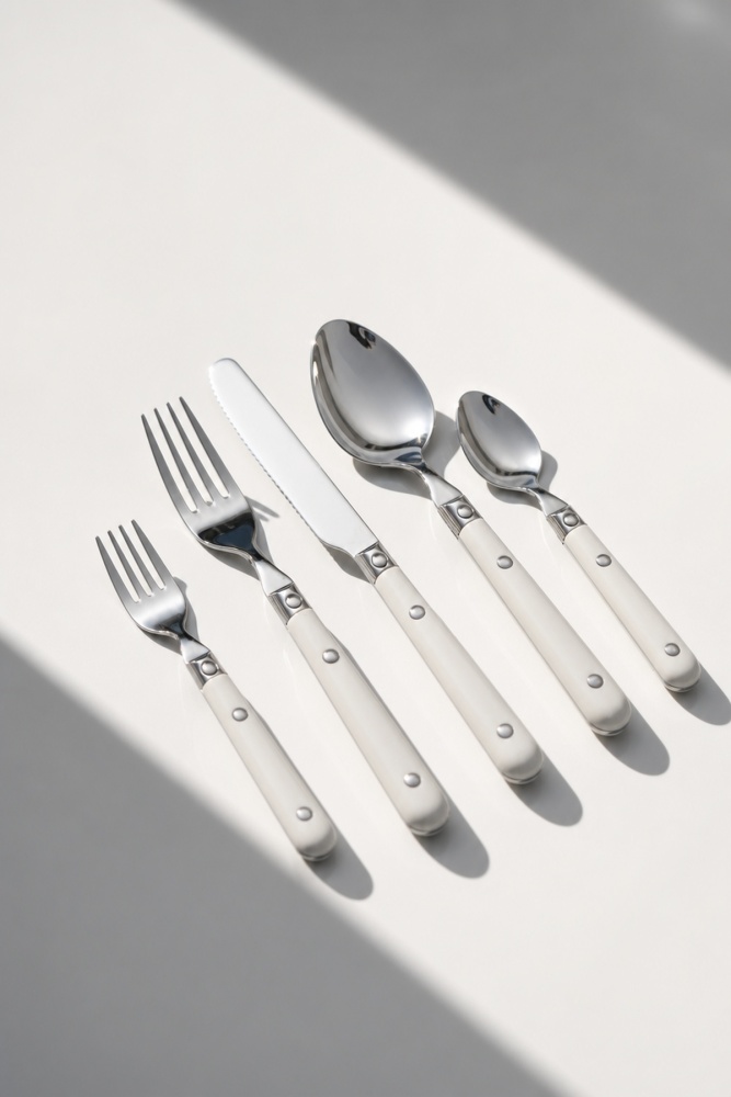 CraftLine 6 Kişilik 30 Parça Çatal Kaşık Bıçak Takımı Beyaz - 3