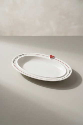 Cuore Porselen Oval Tabak - 17 cm - 2