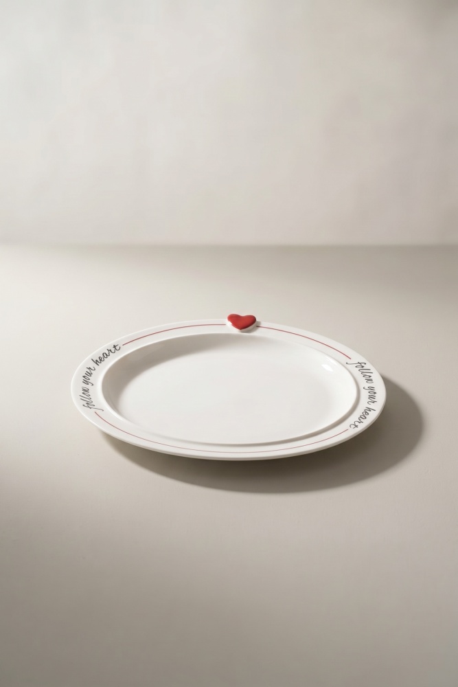 Cuore Porselen Tabak - 27 cm - 2
