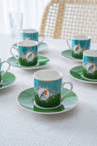 Cybil 6 Kişilik Porselen Kahve Fincan Takımı - 90 ml - 4