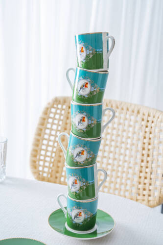 Cybil 6 Kişilik Porselen Kahve Fincan Takımı - 90 ml - 7