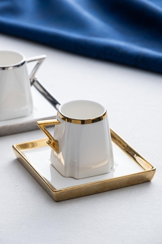 Dallas 6 Kişilik Porselen Kahve Fincanı Takımı - 90 ml 