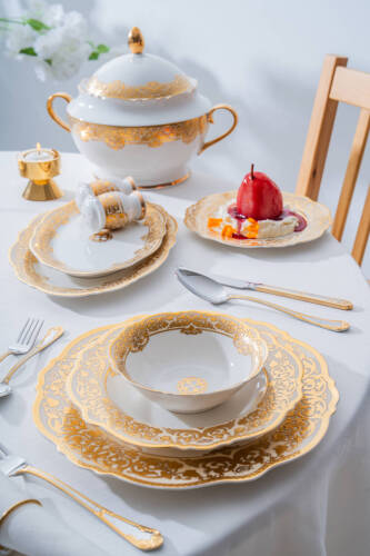Damasse 12 Kişilik 60 Parça Porselen Yemek Takımı - Acar