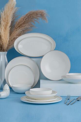 Daphne Silver 12 People 57 Piece Dinner Set - 6