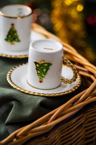 Dario 2 Kişilik Çam Ağacı Kahve Fincanı Takımı - 90 ml - 8