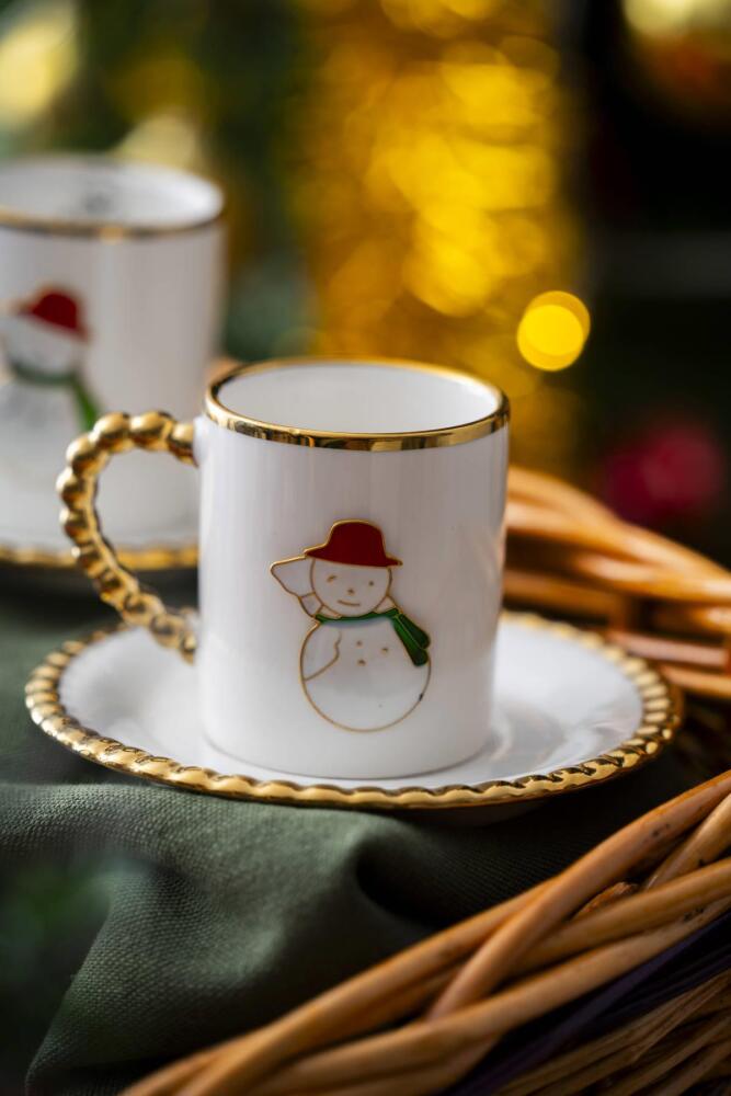 Dario 2 Kişilik Kardan Adam Kahve Fincanı Takımı - 90 ml - 5