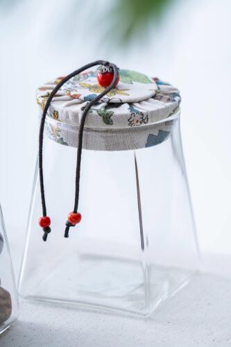 Dekoratif Cam Kavanoz - Beyaz 350 ml - Acar